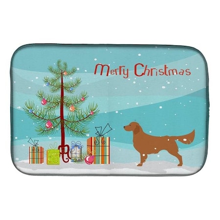 Carolines Treasures Carolines Treasures BB2922DDM Golden Retriever Merry Christmas Tree Dish Drying Mat BB2922DDM